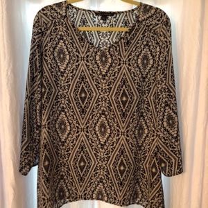 Black and White side tails Blouse